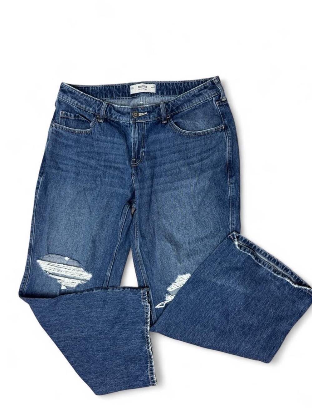 Hollister Distressed Low Rise Baggy Ripped Jeans